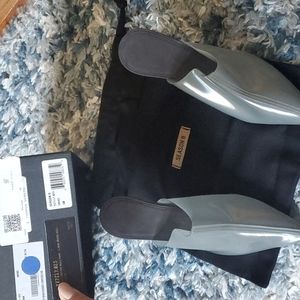 Season 8 PVC wedge Mule pump 110MM color is SMOKE sz40